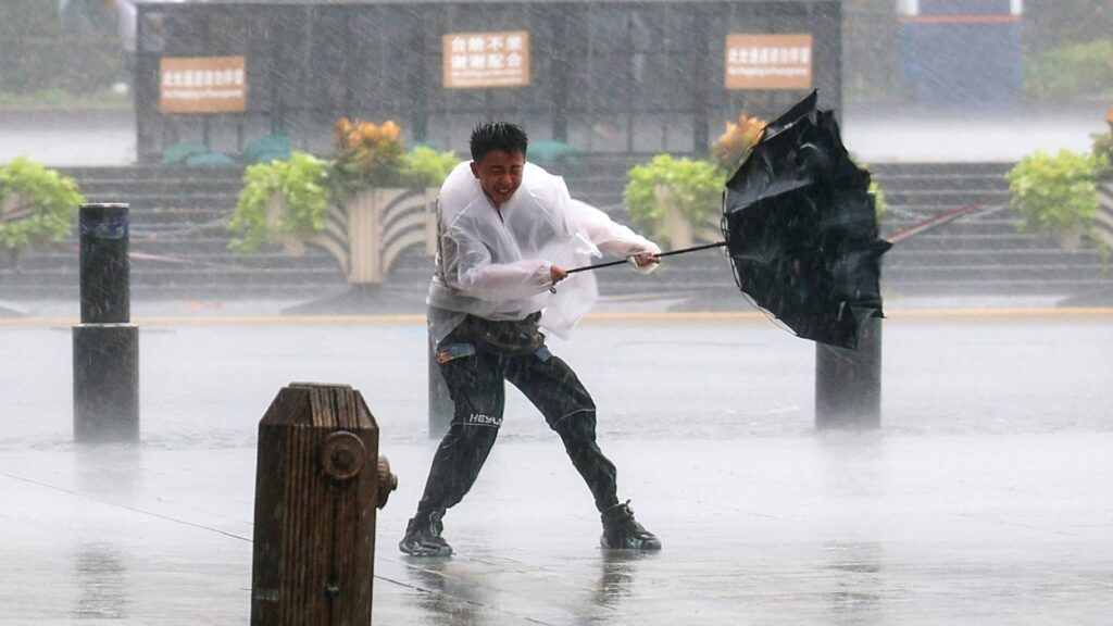 Typhoon Dolphin Hits China with Strong Winds and Heavy Rain
