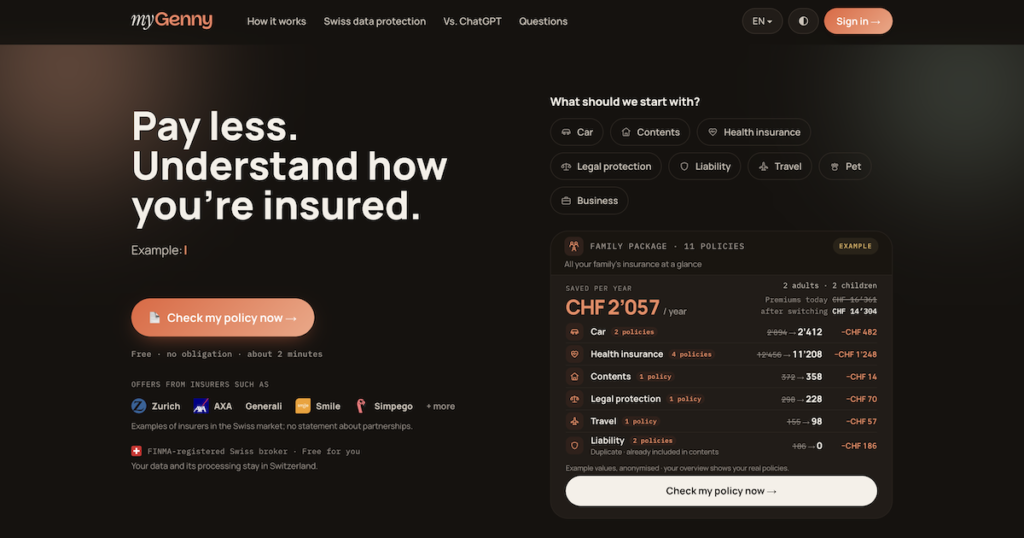 MyGenny Launches in Switzerland with AI-Powered Personalized Insurance Solutions MyGenny Officially Launches in Switzerland: AI Turns Insurance Products into Individual Solutions